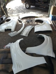 The body pieces ready for assembly.