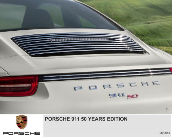 Porsche 911 50 Yeras Edition badging