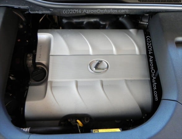 2014-LexusRX350 F-Sport engine cover closeup AOA1200px